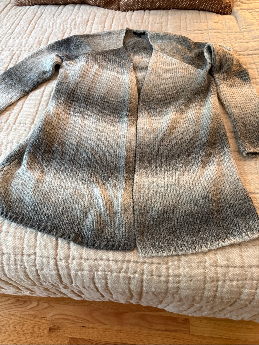 Gap Cozy Open-Front Gradient Gray Women's Sweater Cardigan